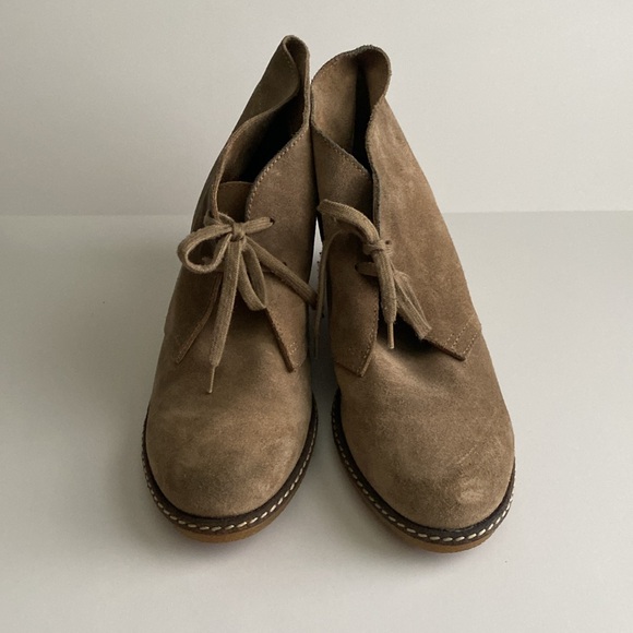 J. Crew Macalister Tan Lace Up Wedge Ankle Boot Made in Italy Size 10 - Picture 3 of 10